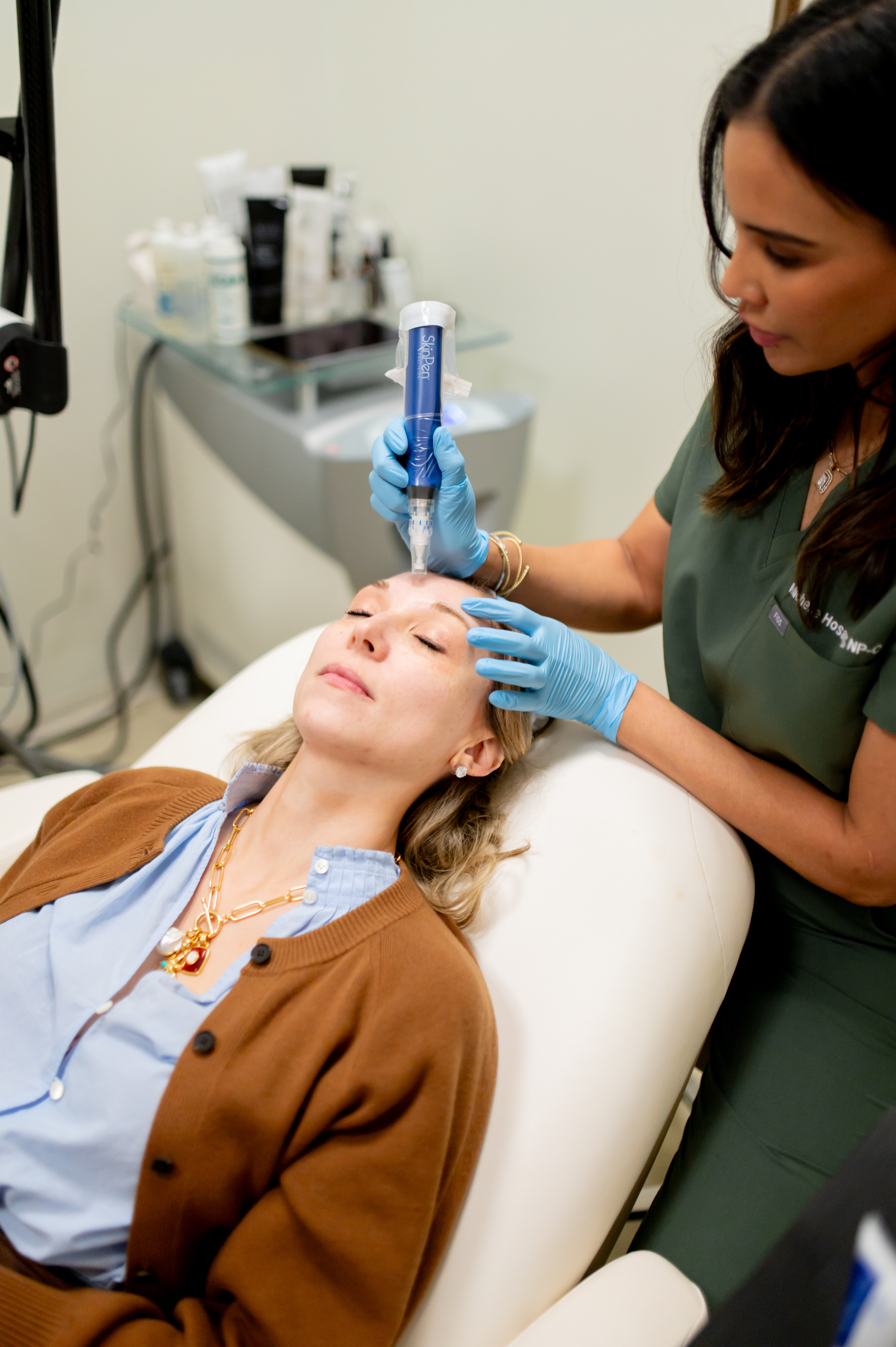 Patient receiving advanced laser skin treatment